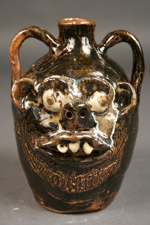 Marie Rogers folk pottery face jug grouping - 2