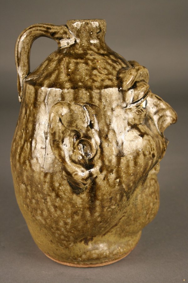 Lanier Meaders folk pottery face jug - 2