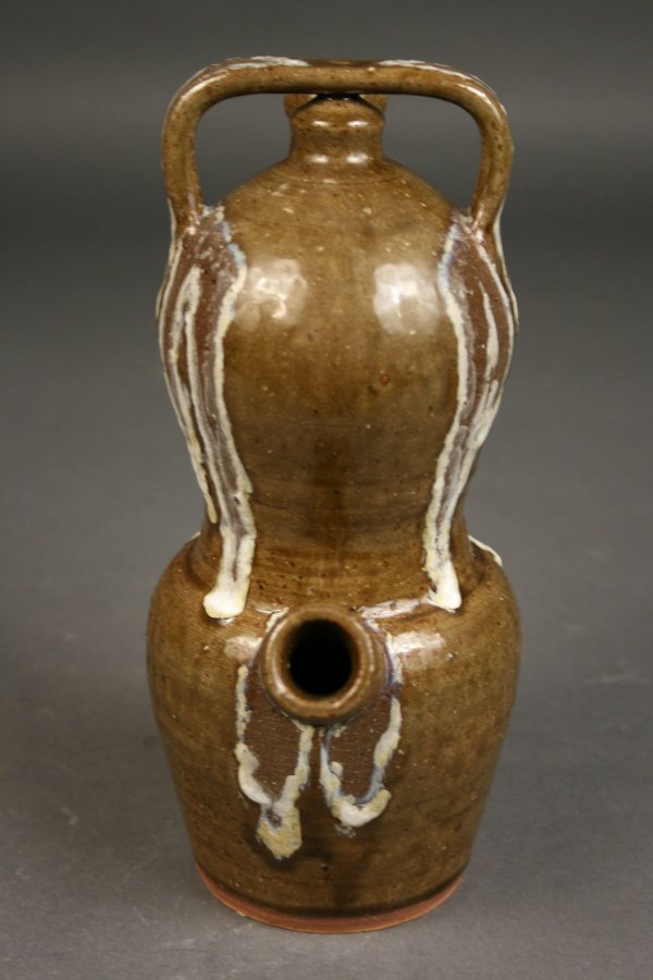 Charles Lisk double tier folk pottery monkey jug - 4
