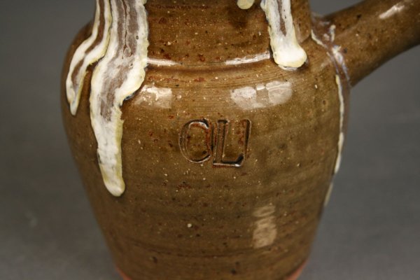 Charles Lisk double tier folk pottery monkey jug - 5
