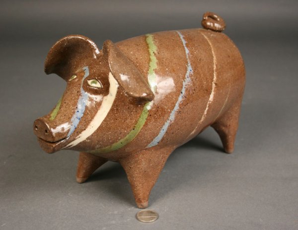 Joe Reinhardt folk pottery pig