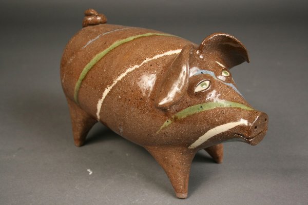 Joe Reinhardt folk pottery pig - 2