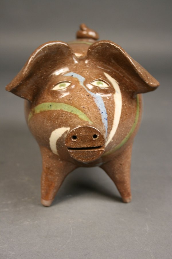 Joe Reinhardt folk pottery pig - 3