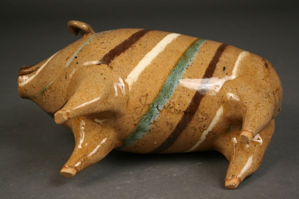 Joe Reinhardt folk pottery pig - 3
