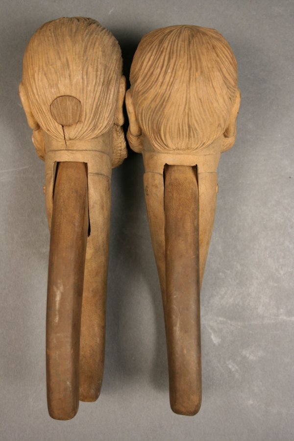 Carved folk art nutcrackers depicting man face - 4