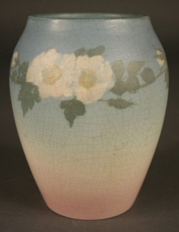 Rookwood decorated floral vase, Ed Diers