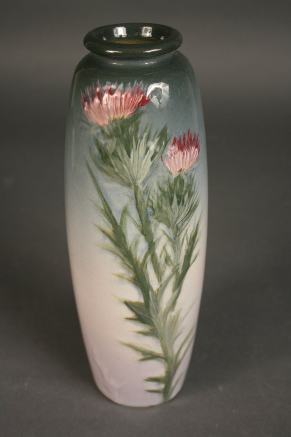 Weller floral decorated pottery vase, ETNA