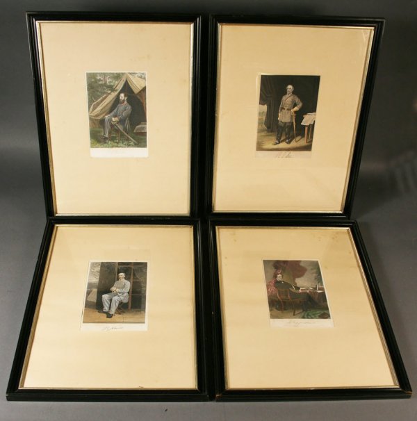 Four (4) Civil War Southern leader engravings