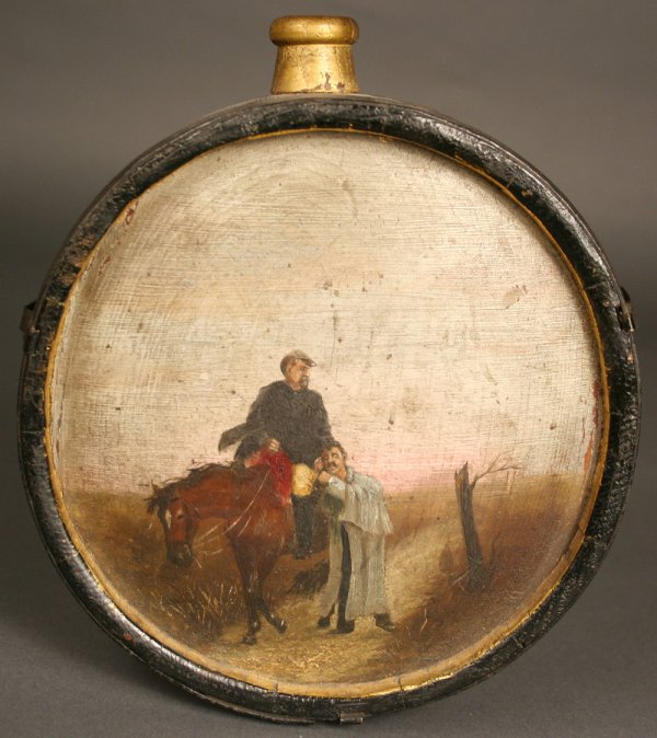Painted Confederate canteen, att. John Adams Elder