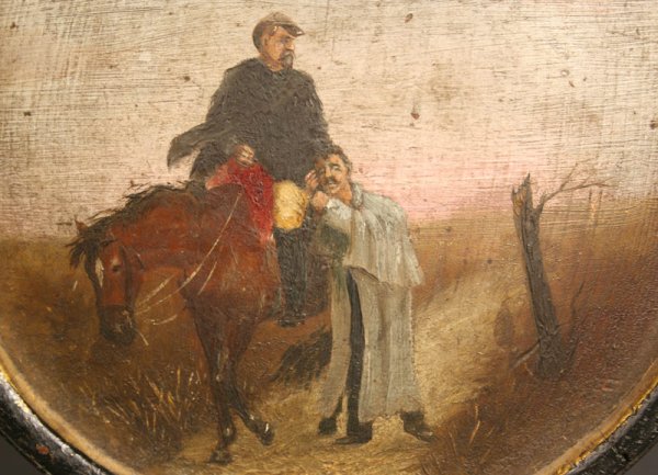 Painted Confederate canteen, att. John Adams Elder - 2