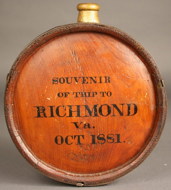 Painted Confederate canteen, att. John Adams Elder - 4