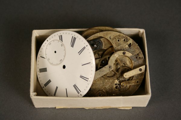 Civil war silver engraved watch case, plus print - 3