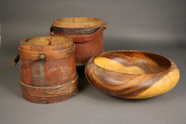 Wooden firkins, turned wooden bowl