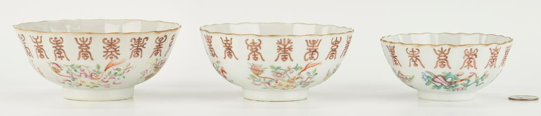 3 Guangxu Famille Rose Porcelain Nesting Bowls (1 of 16)
