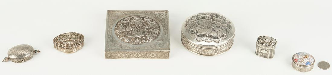 6 Small Boxes, most Persian Silver (1 of 13)