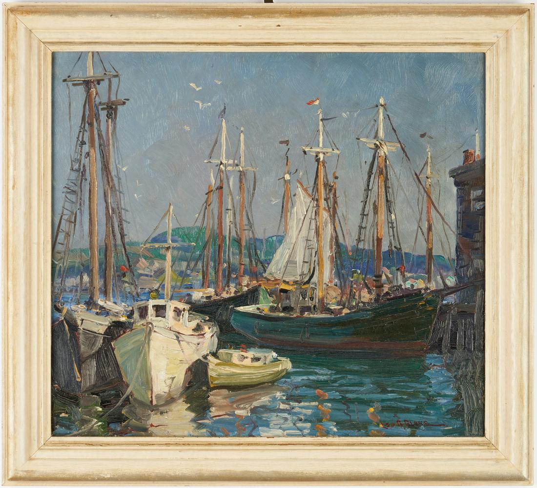 Leo Blake O/B Harbor Scene, Ships in Gloucester (1 of 13)