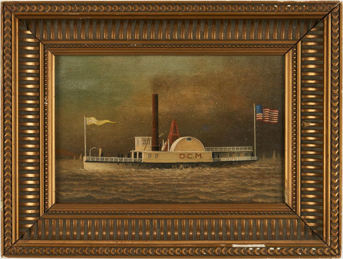 American School, 19th C. Steamboat Painting (1 of 7)