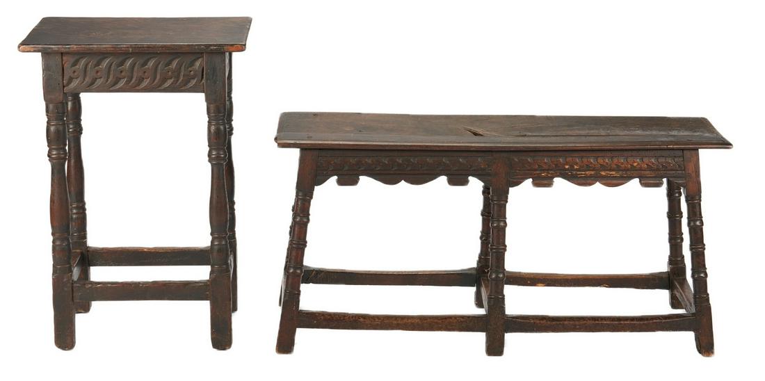 William & Mary English stretcher bench and table (1 of 20)