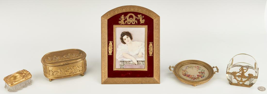 5 Gilt Bronze and Silver Ladies Table or Vanity Items (1 of 17)