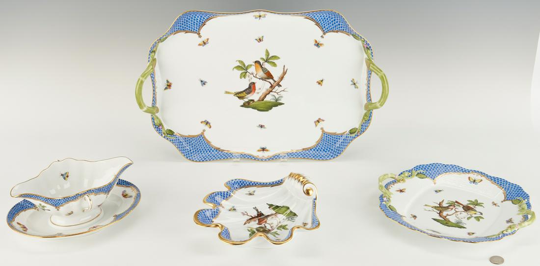 4 Herend Rothschild Bird Blue Border Serving Items (1 of 13)
