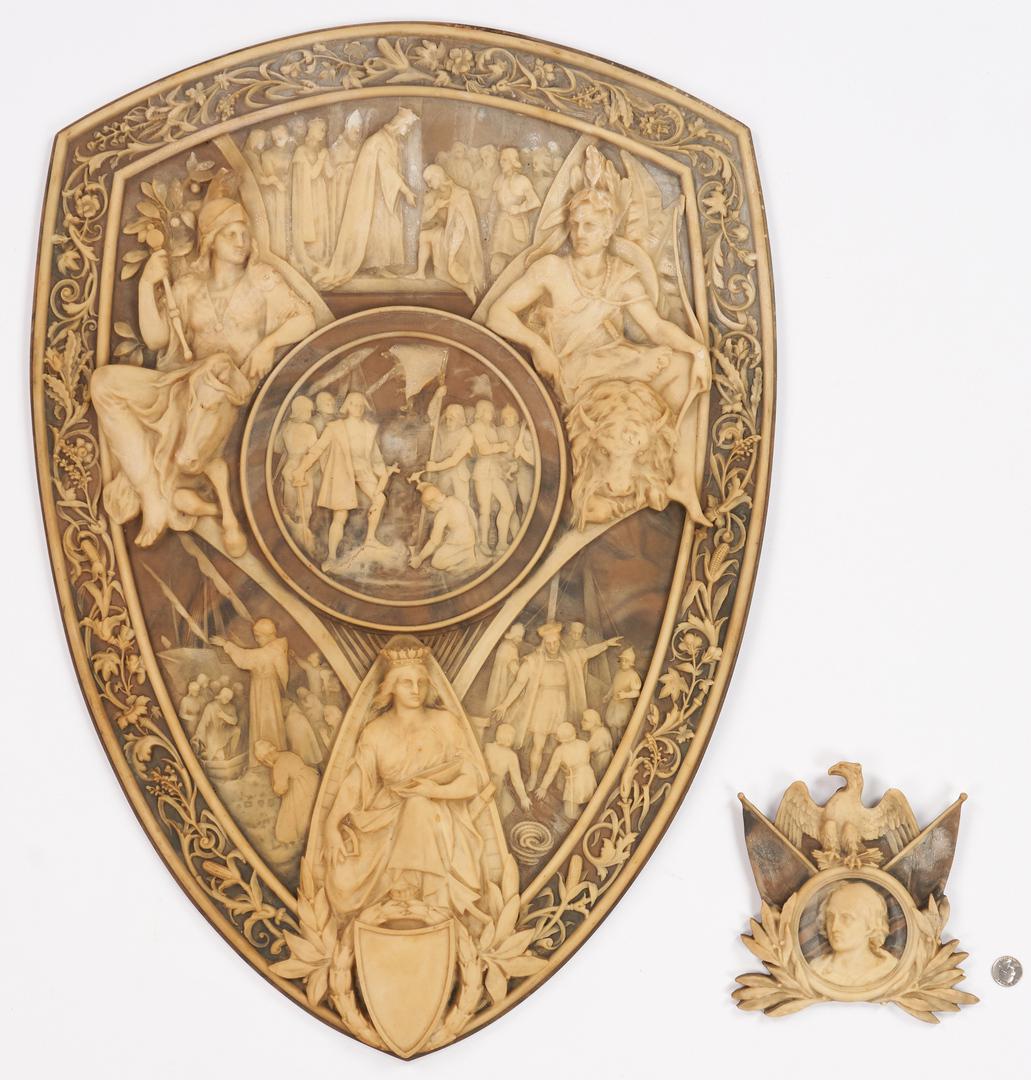 2 Bas Relief Plaques, Columbus Related (1 of 14)