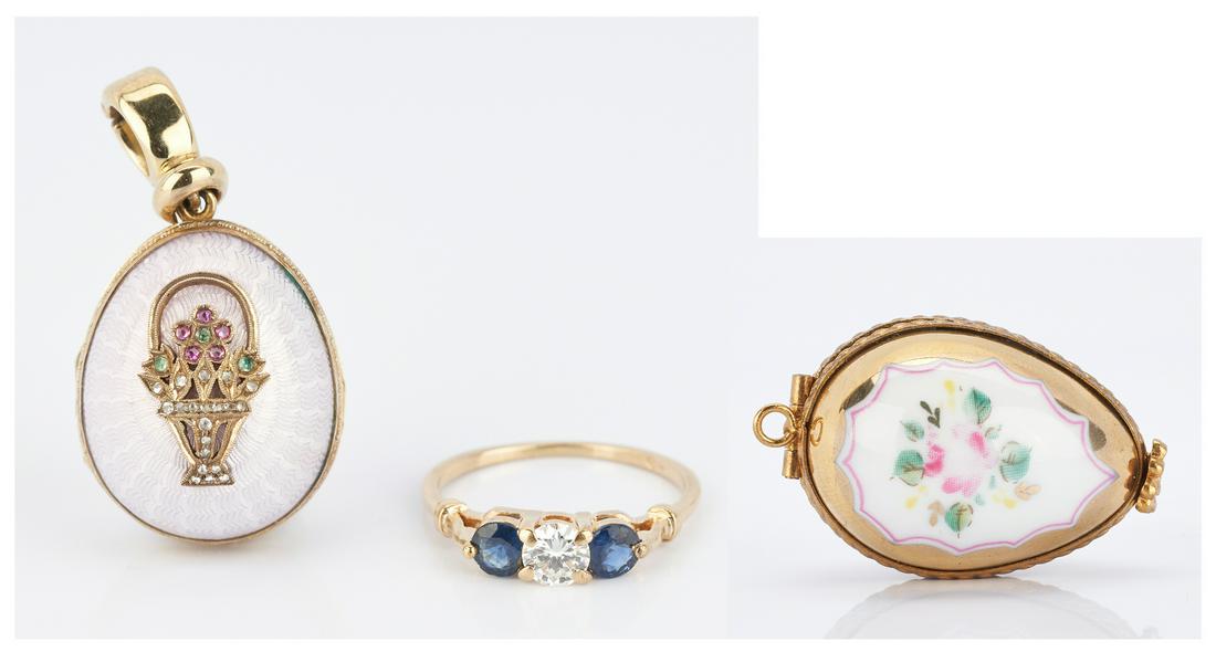 2 Ladies Egg Pendants and Diamond & Sapphire Ring, 3 (1 of 17)