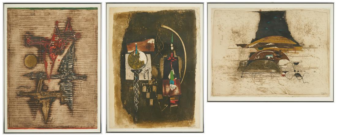 3 Johnny Friedlander Abstract E.A. Aquatint Etchings (1 of 20)