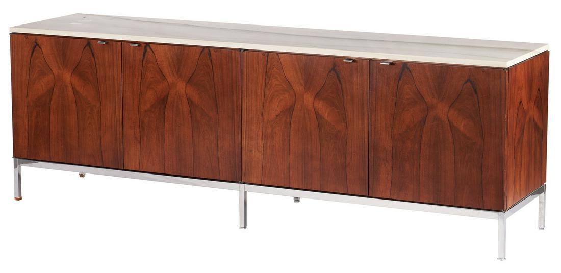 1960s Florence Knoll Rosewood Credenza, Marble Top (1 of 17)