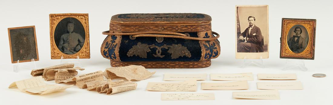Southern Soldier Photo Archive w/ Paper Mache Box (1 of 17)