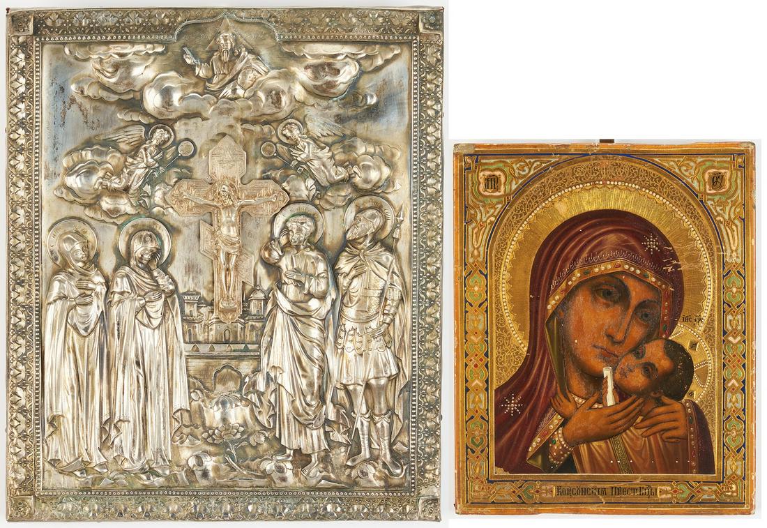 Russian Silver Relief Icon & Madonna w/ Child Icon (1 of 18)