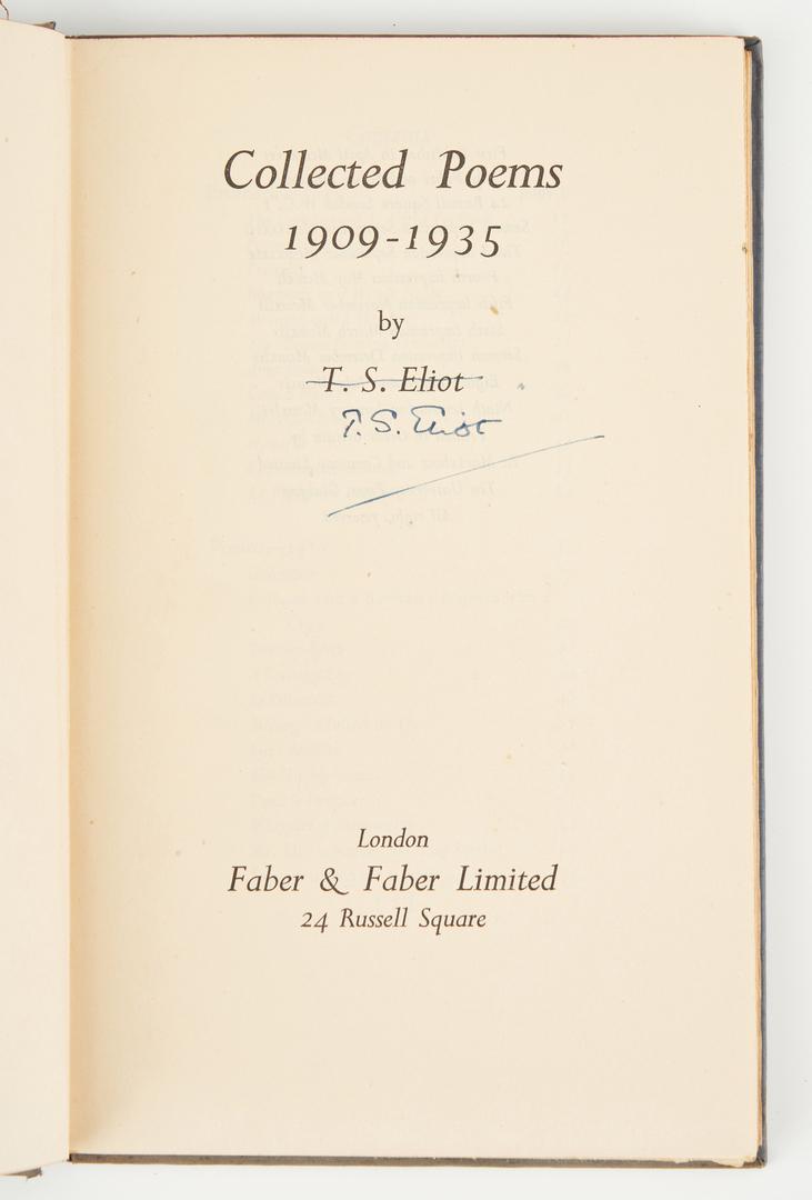 T. S. Eliot Signed Book, Collected Poems (1 of 10)