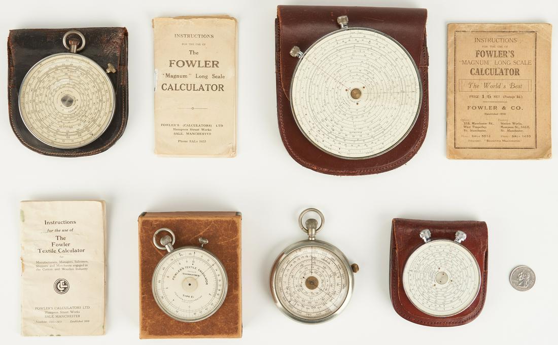5 Pocket Watch Style Circular Calculators, incl. (1 of 8)