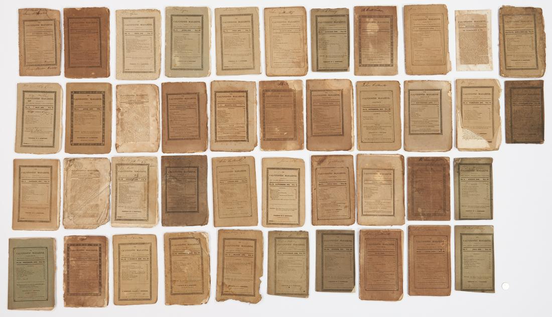 42 Calvinistic Magazines, Rogersville, TN, circa: Forty-two (42) copies of THE CALVINISTIC MAGAZINE, conducted by James Gallaher, Frederick A. Ross, and David Nelson, published by S.D. Mitchell or C. Armstrong, Rogersville, Tennessee, 1827-1931. Incl