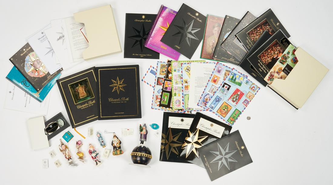 Radko & Breen Christmas Items, incl. Ino Schaller: Sixteen (16) Christopher Radko and Patricia Breen, European, Christmas related items, including Ino Schaller for Radko Stellar Santa Candy Container. 1st item: 1997 Ino Schaller for Radko Stellar Sant