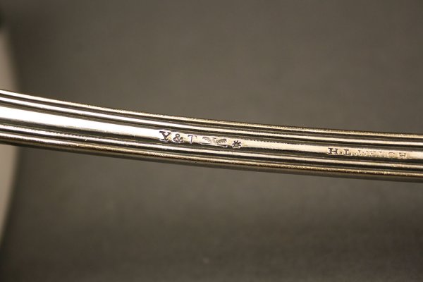 Coin silver ladle, NY & 6 assorted coin silver  - 3