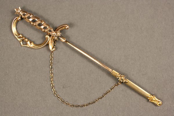 Vintage gold sword tie pin, poss. Edwardian