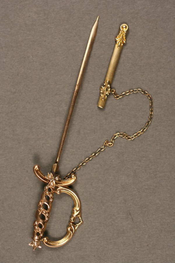 Vintage gold sword tie pin, poss. Edwardian - 2