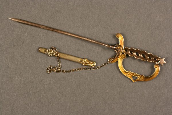 Vintage gold sword tie pin, poss. Edwardian - 4