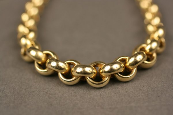 Ladies 14K gold link necklace - 2