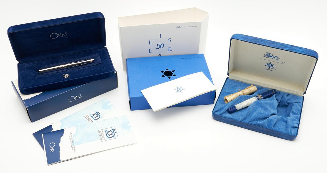 2 Israel 50th Anniv. Fountain Pens, incl. Omas (1 of 16)