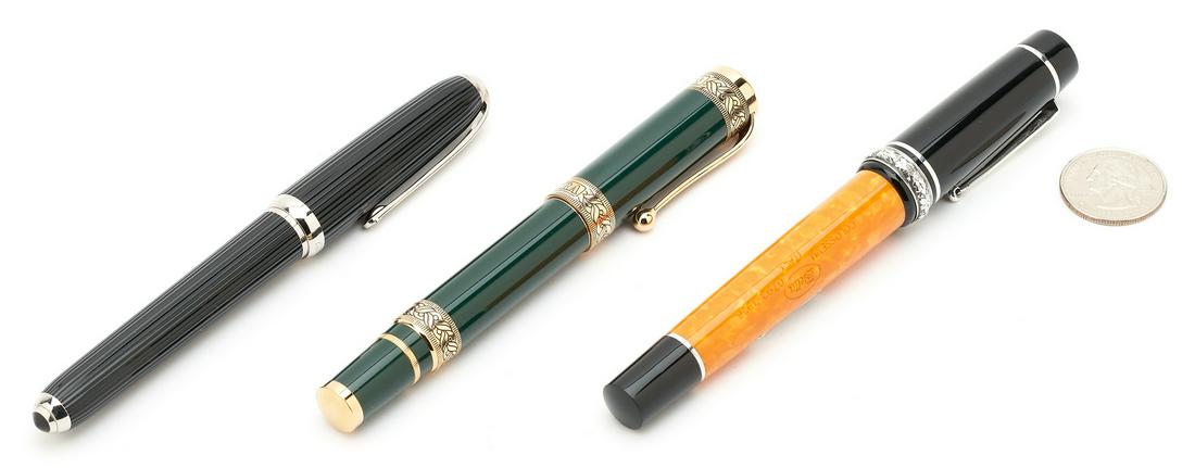 3 Designer Fountain Pens, incl. Aurora, Delta (1 of 19)