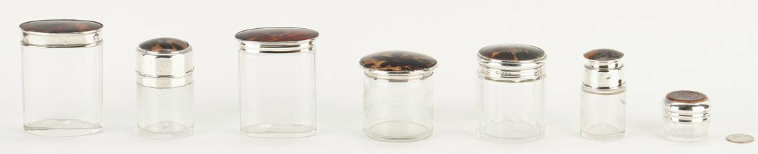 7 English Tortoiseshell & Sterling Silver Glass Dresser (1 of 20)