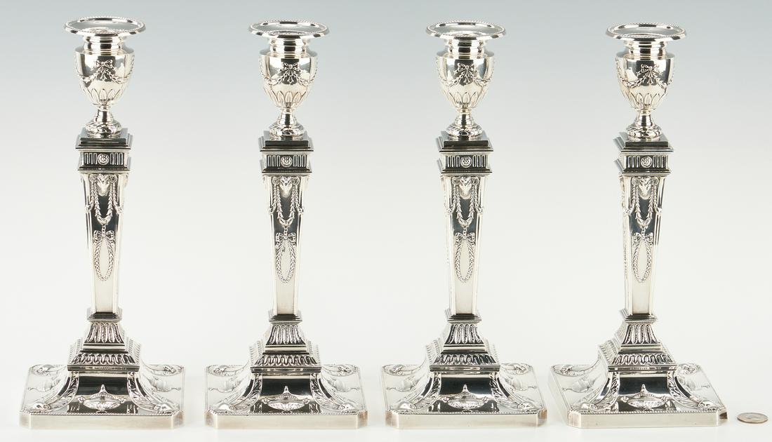 4 English Neoclassical-Style Sterling Candlesticks (1 of 14)