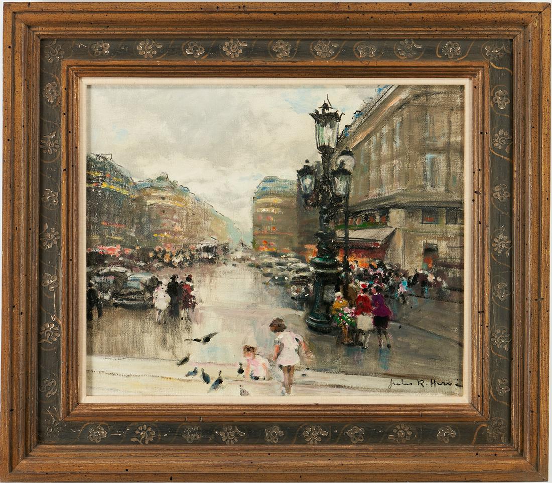 Jules Rene Herve O/C Painting, Parisian Street Scene (1 of 14)