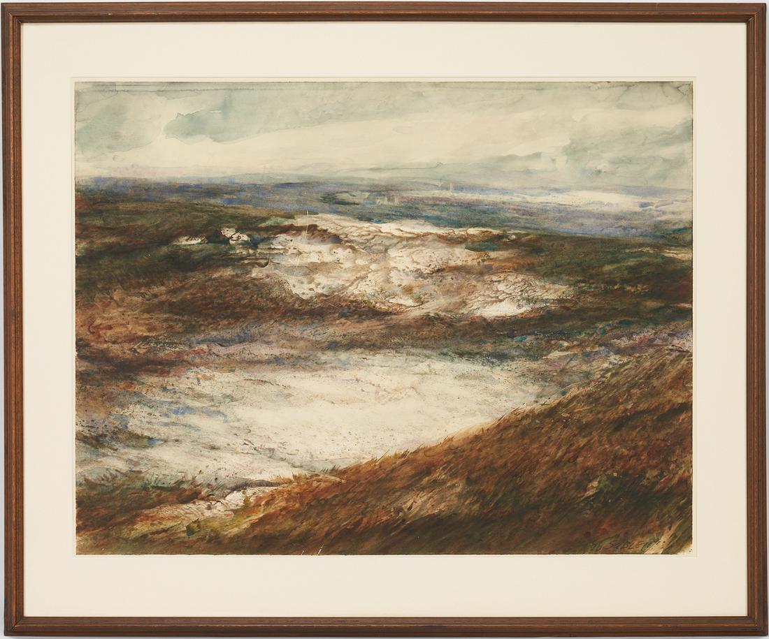 Exhibited Carl Sublett W/C Landscape Painting, Wintered (1 of 8)