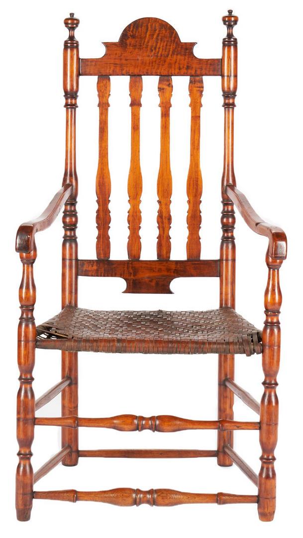 William & Mary Bannister Back Tiger maple Armchair, New (1 of 18)