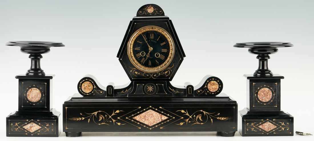 French Aesthetic Movement 3-Piece Clock Garniture Set (1 of 19)