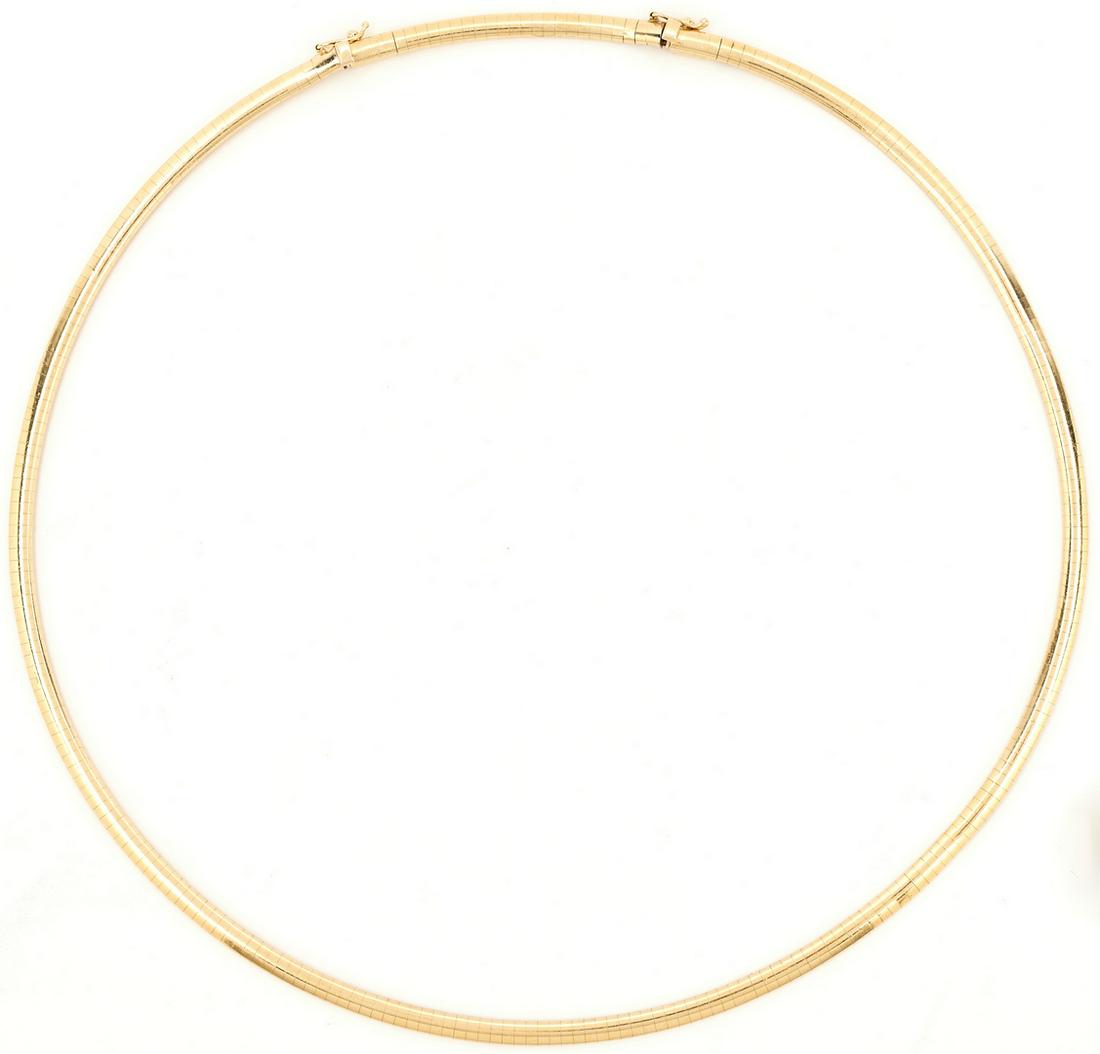 Ladies 21" 14K Yellow Gold Omega Style Necklace (1 of 6)