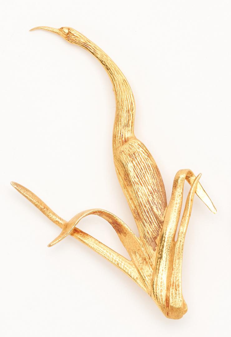 Ladies 14K Tiffany Crane Brooch w/ Original box (1 of 8)