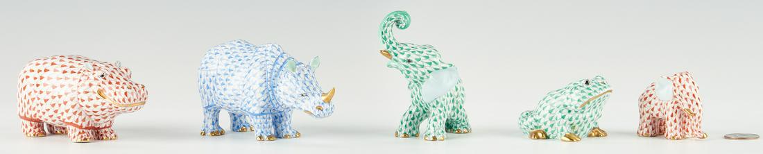 5 Herend African Animal Figurines, incl. Hippo (1 of 18)
